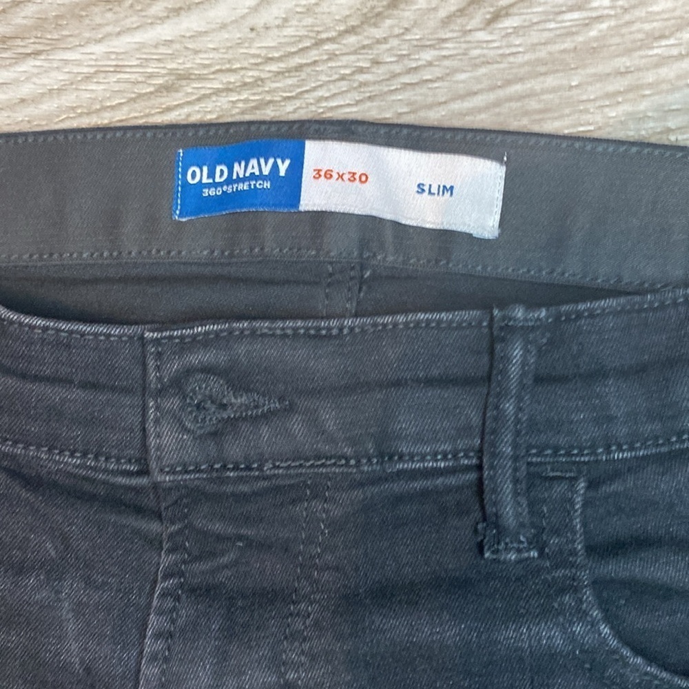 Men's Old Navy Slim Five Pocket Corduroy Pants Jeans Size 36x30 Black - Picture 4 of 8